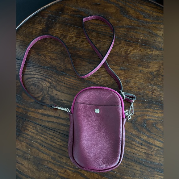 Borse in Pella Handbags - ITALY BORSE IN PELLA Genuine Leather Burgundy Purple  Cute Small Bag/Crossbody,
